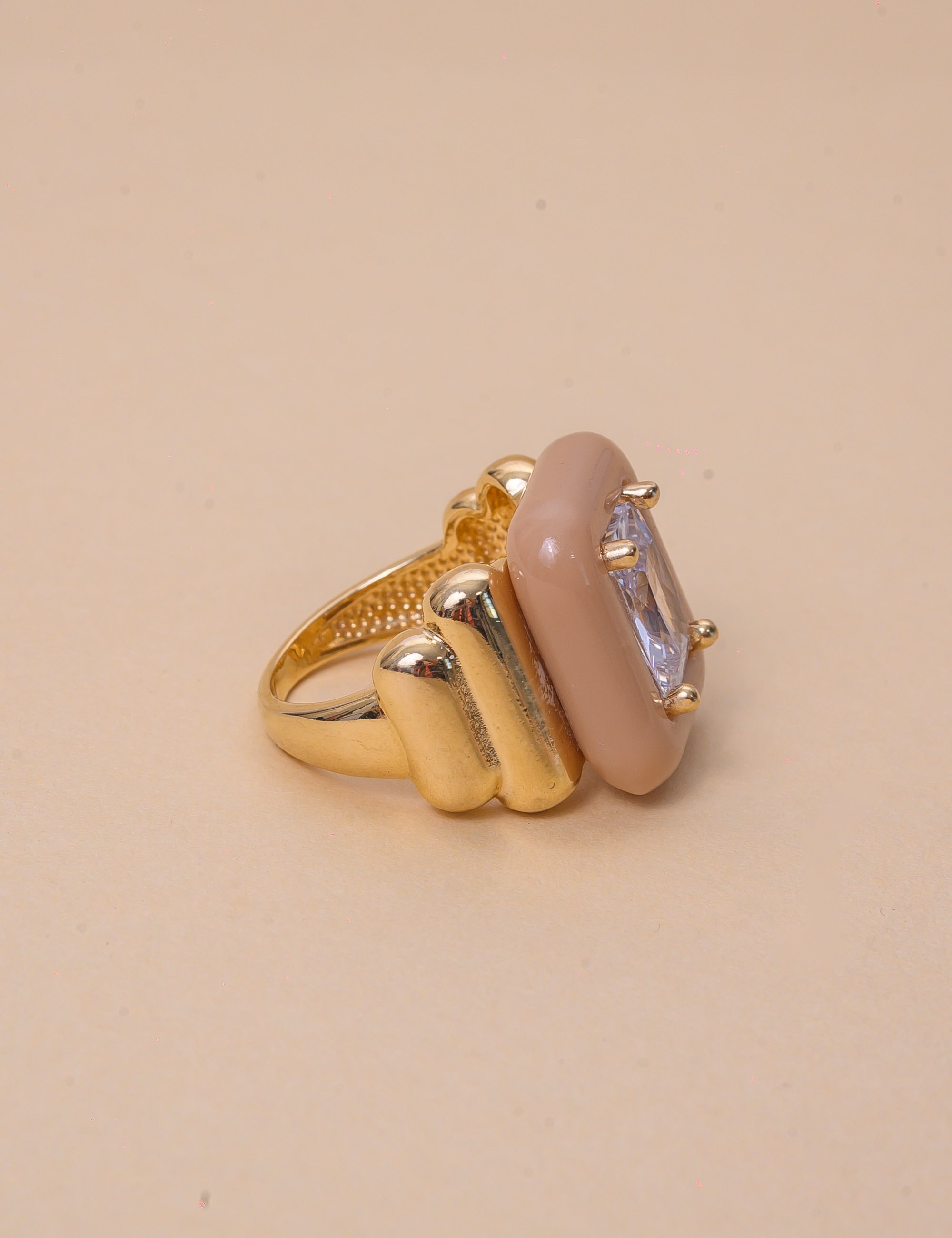 ANEL CRISTAL RESINA BEGE OURO - AN29131VO09