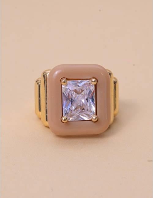 ANEL CRISTAL RESINA BEGE OURO - AN29131VO09