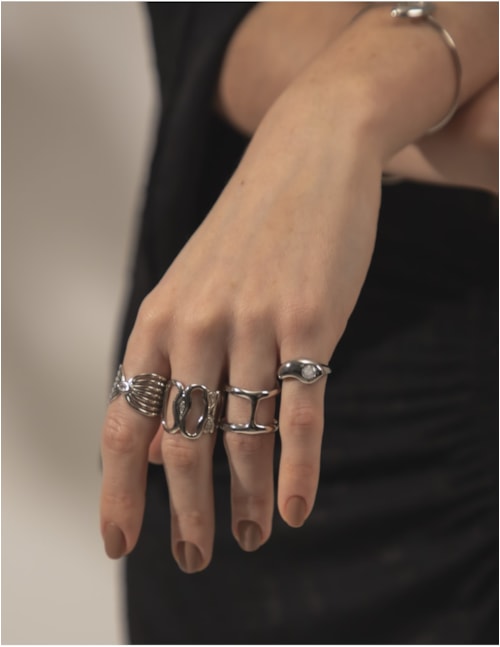 ANEL METAL CRISTAL SILVER - AN2914VO02 TAMANHO:20