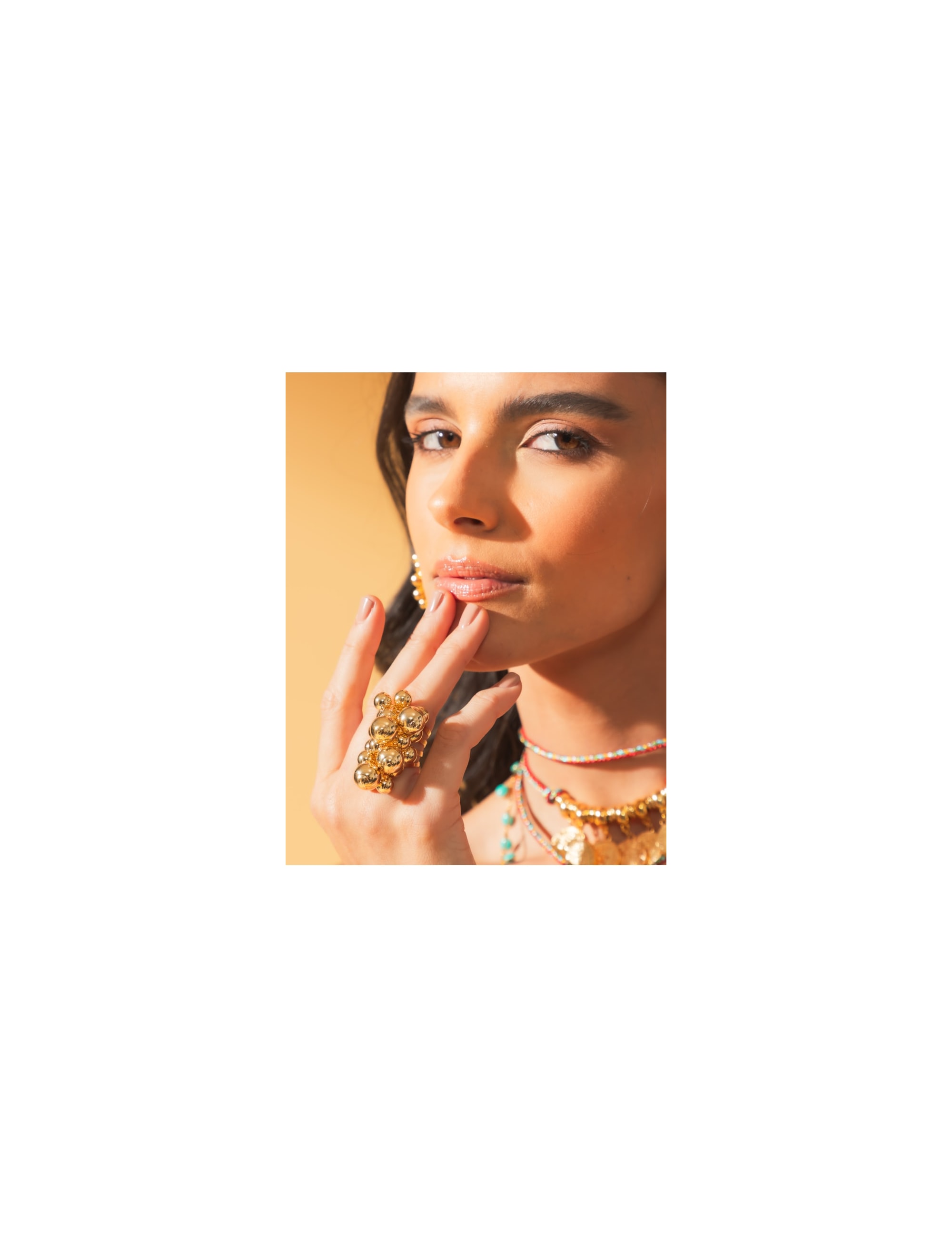 ANEL METAL ESFERA OURO- AN29004VO01
