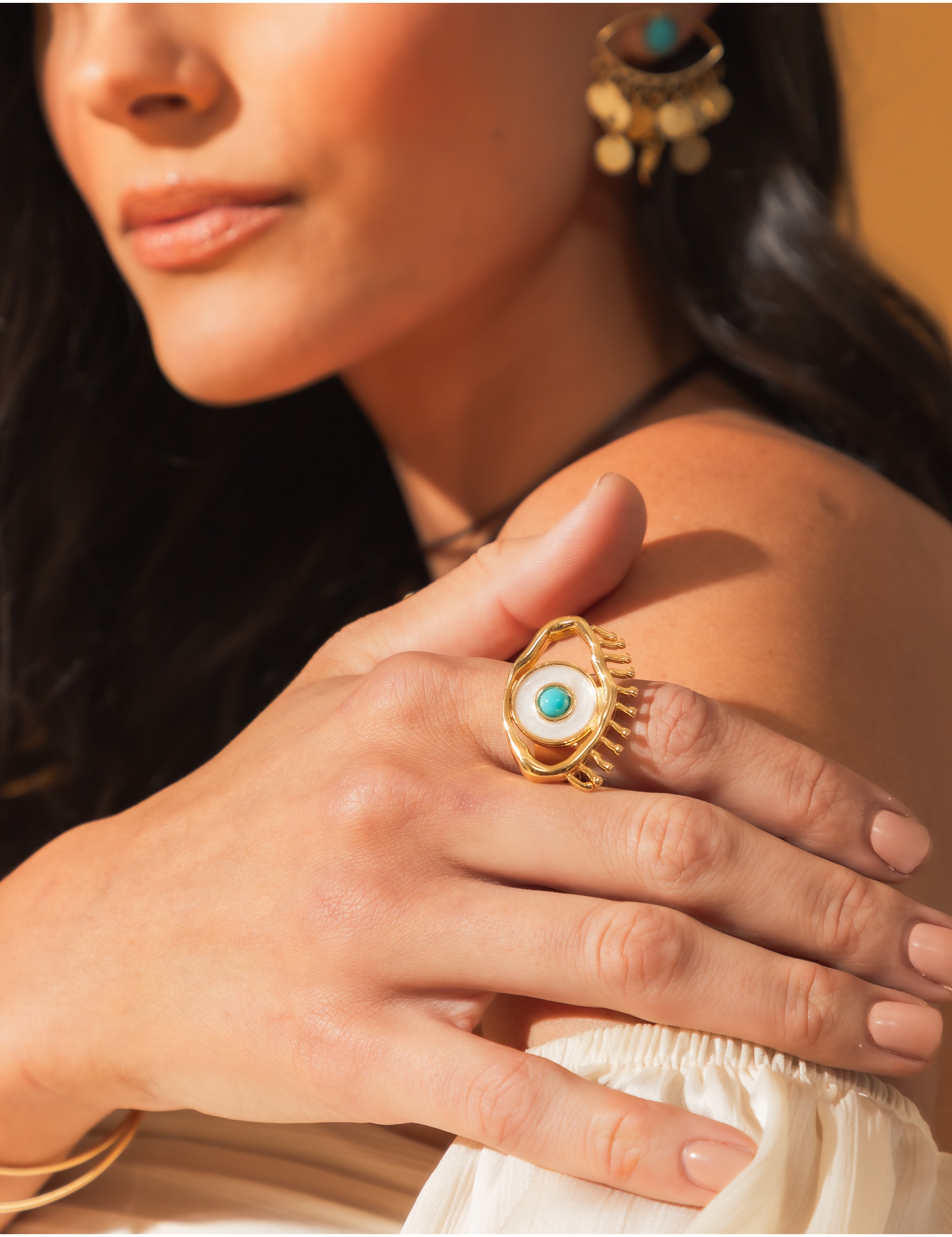 ANEL OLHO GREGO OURO - AN29009V1-DOURADO