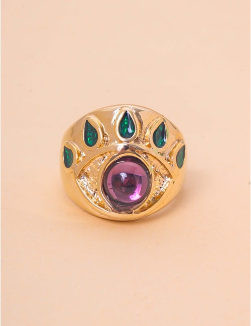 ANEL OLHO GREGO ROXO DOURADO - AN29112VO01