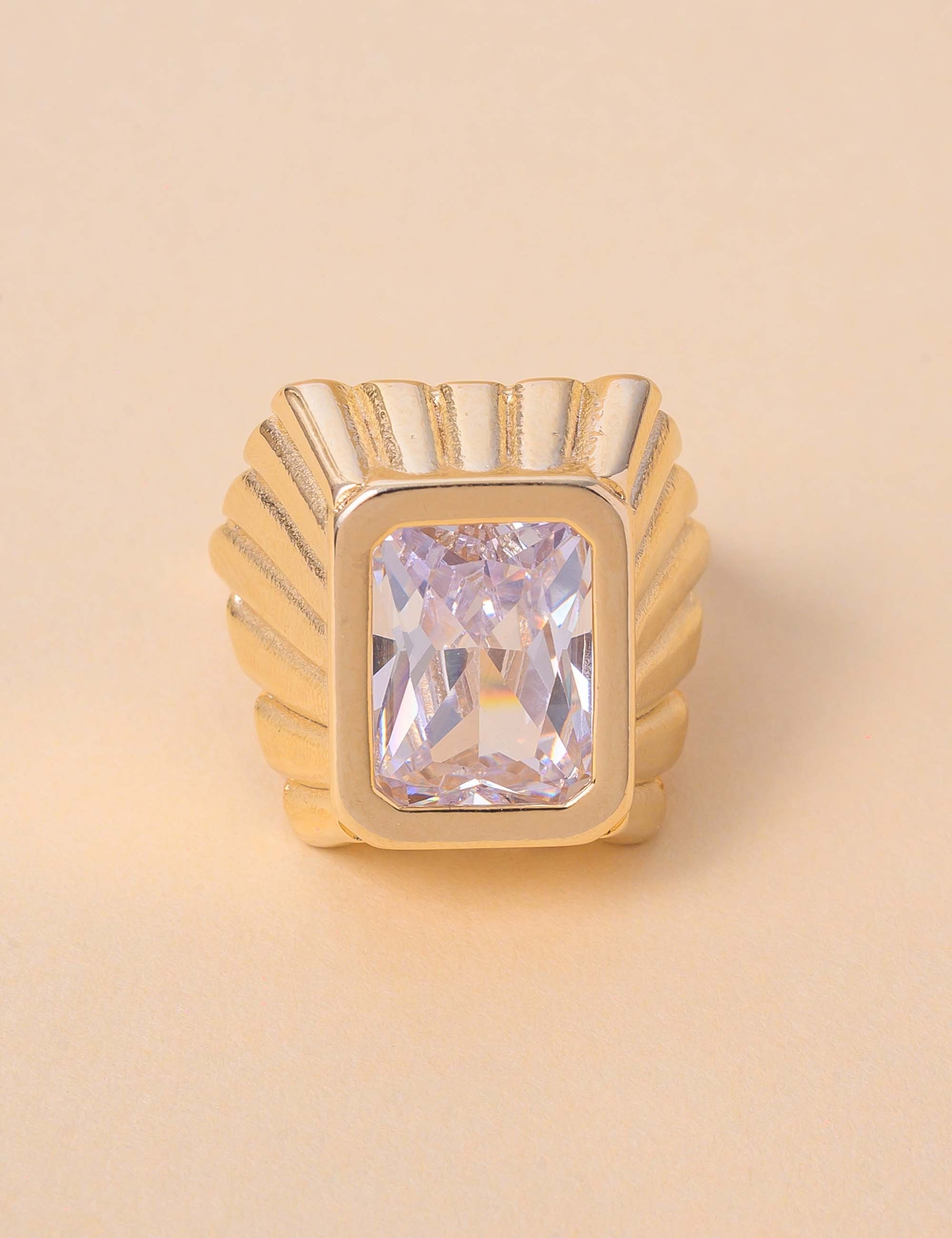 ANEL OURO CRISTAL QUADRADO - AN29134VO01