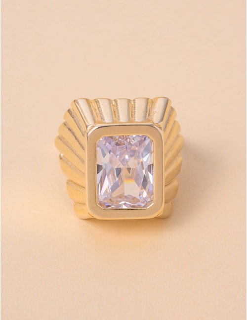 ANEL OURO CRISTAL QUADRADO - AN29134VO01