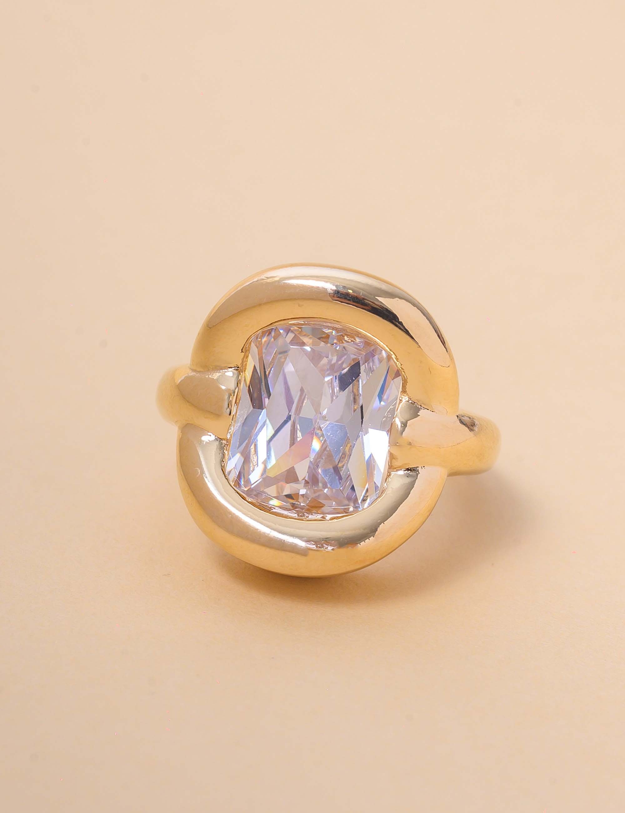 ANEL OURO CRISTAL RETANGULAR - AN29129VO01