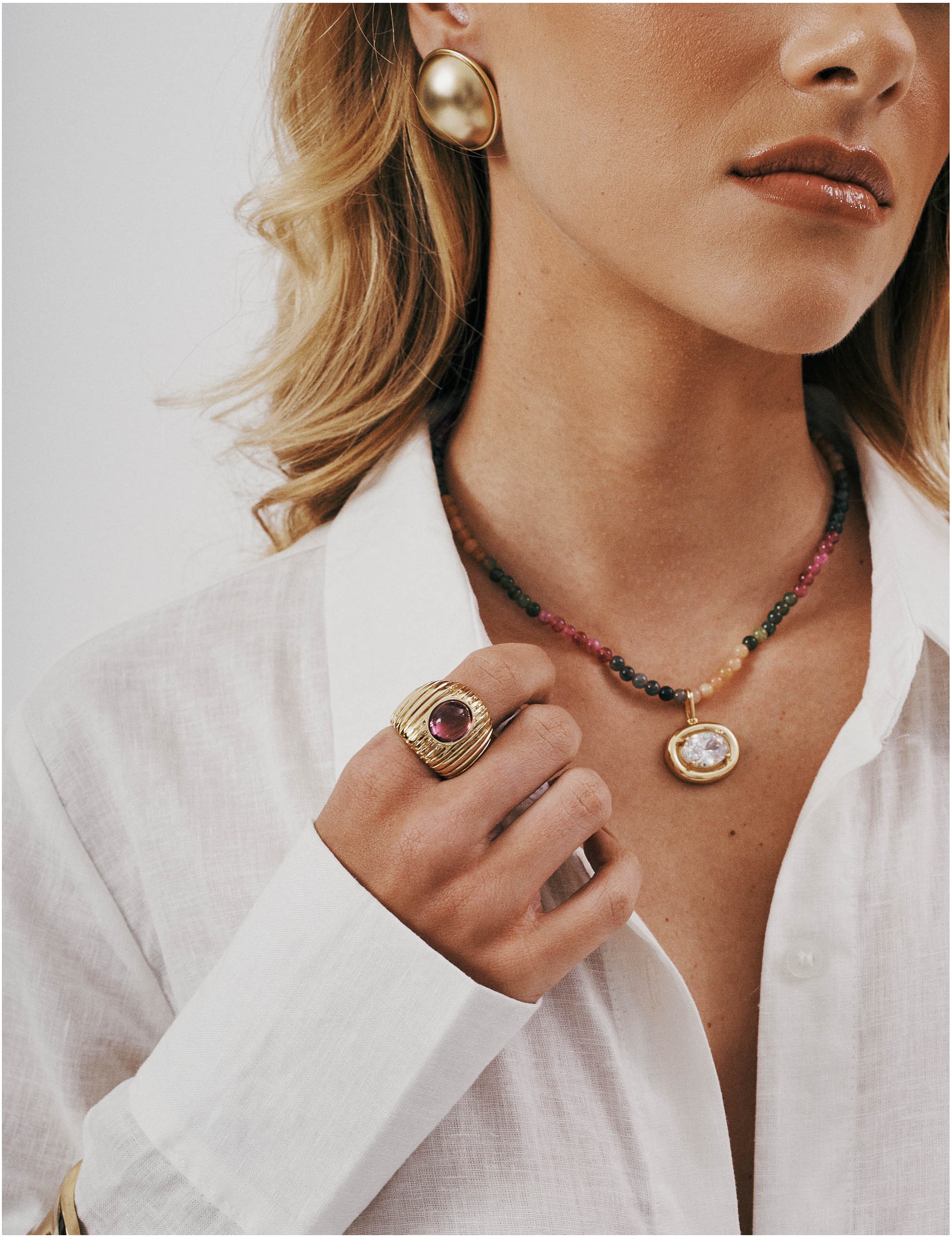 ANEL PEDRA ROXA OURO - AN29093VO11