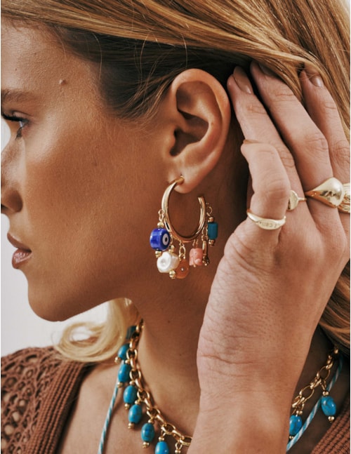 ARGOLA AMULETO COM PINGENTES - BR29269VO01