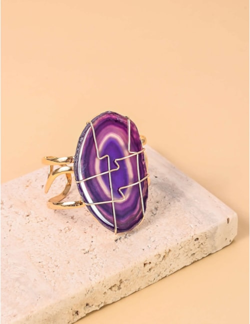 BRACELETE ARAMADO ÁGATA ROXO - B2B