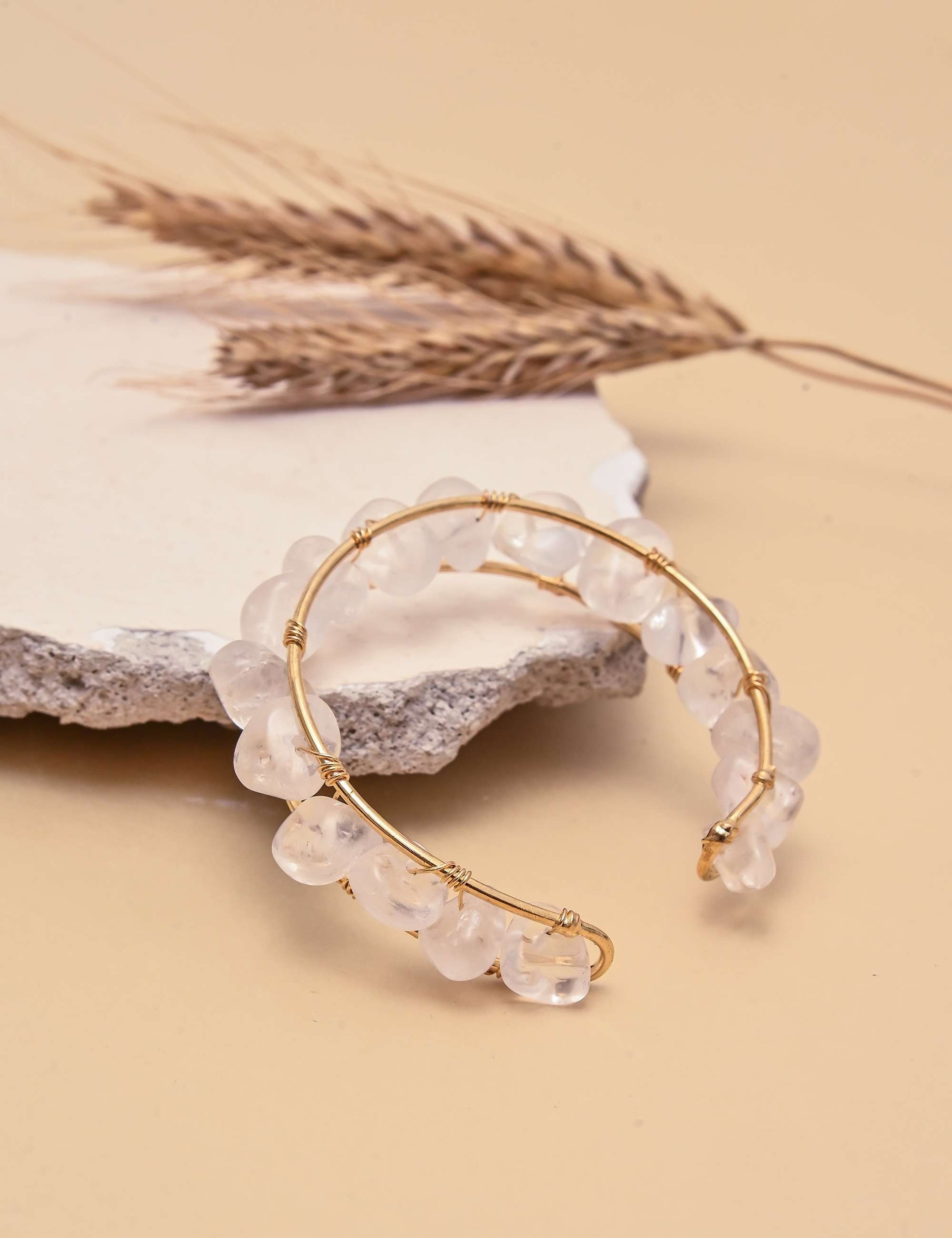 Bracelete  Cascalho Irregular Cristal