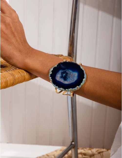 BRACELETE CHAPA AGATA AZUL B2B - BC7029VO01