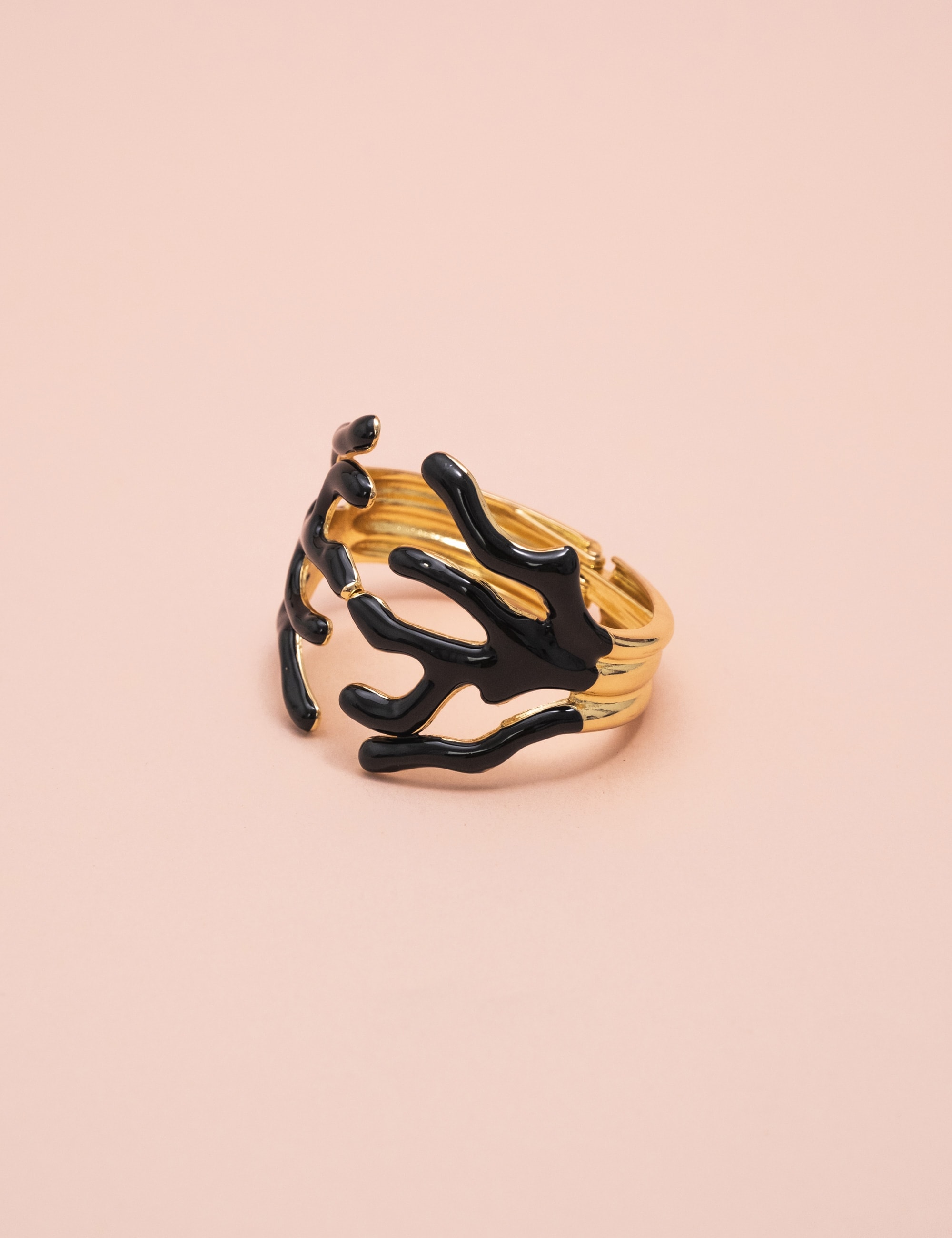 BRACELETE CORAL ESMALTADO PRETO - BC29014VO04