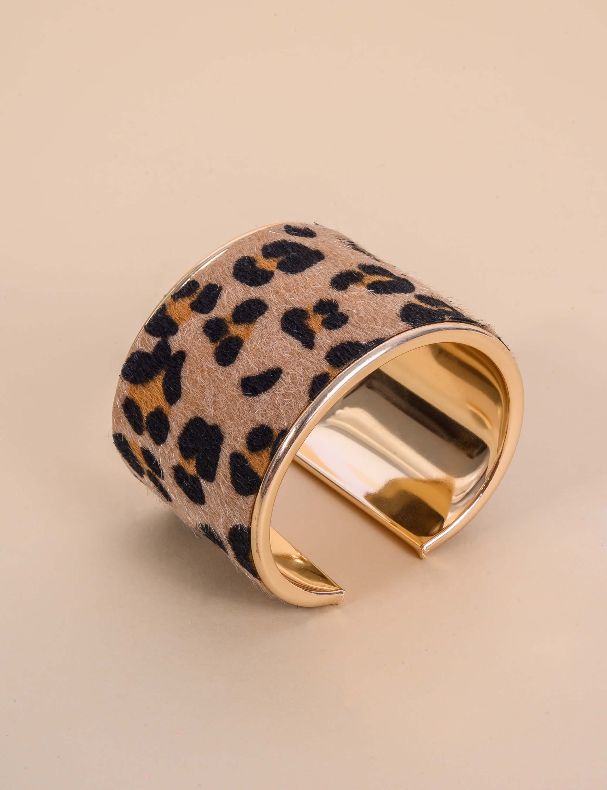 BRACELETE DE OURO ESTAMPA ONÇA - PU29072VO01