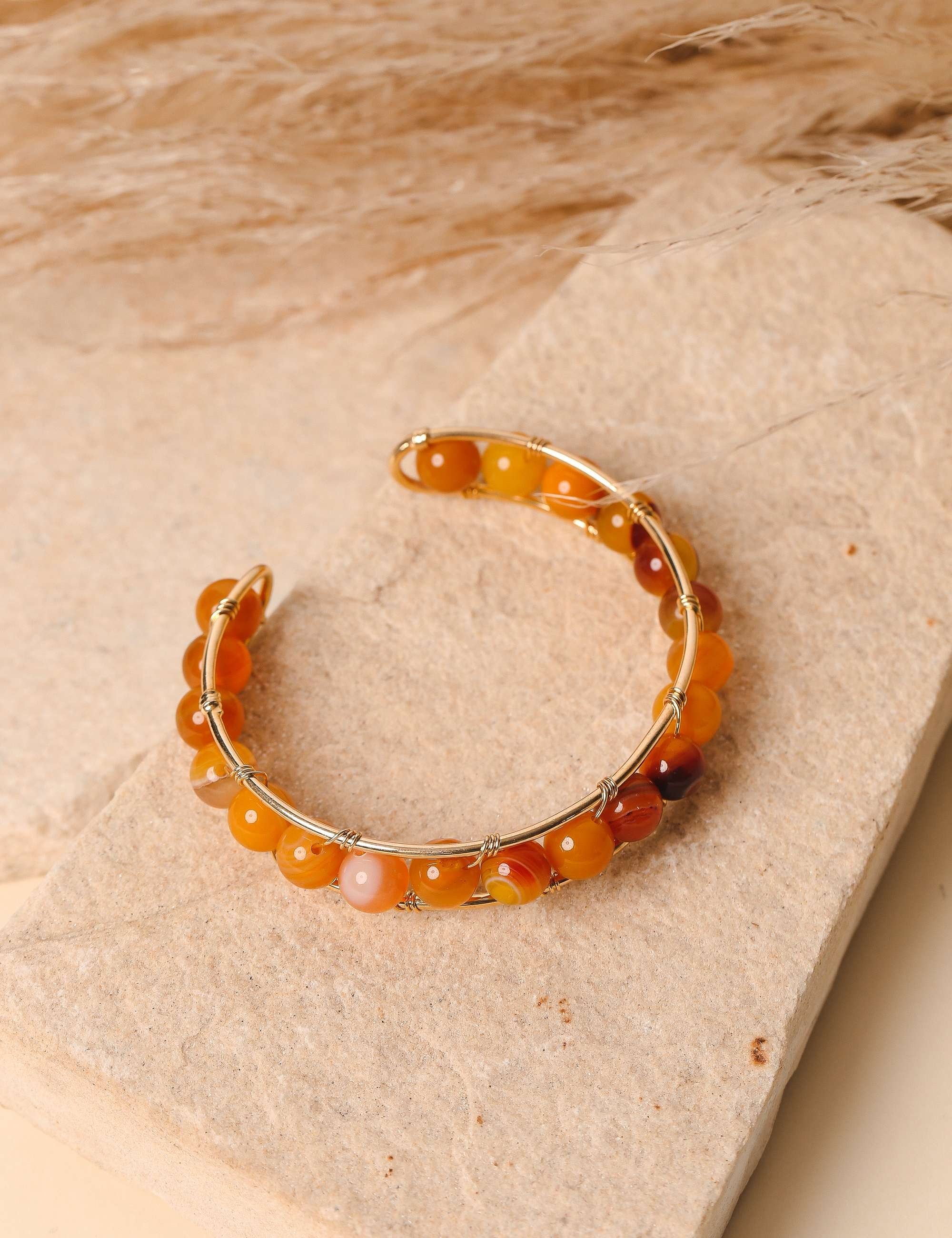 Bracelete Esfera Ágata De Fogo
