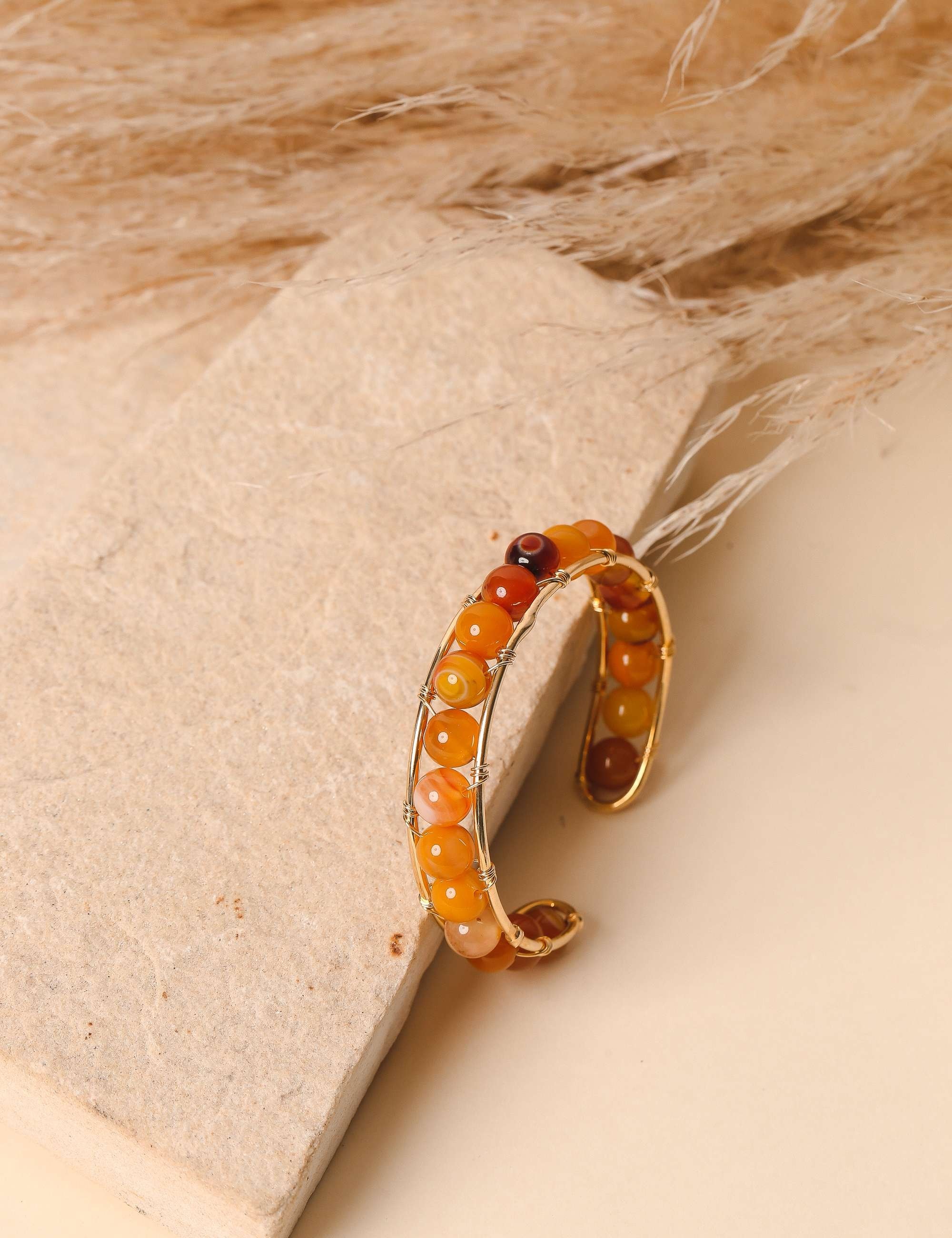 Bracelete Esfera Ágata De Fogo