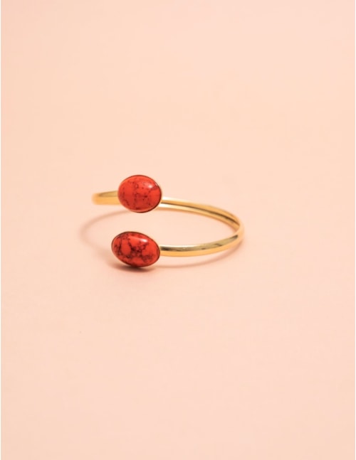 BRACELETE MINI PEDRA HOWLITA VERMELHA - BC2955VO01