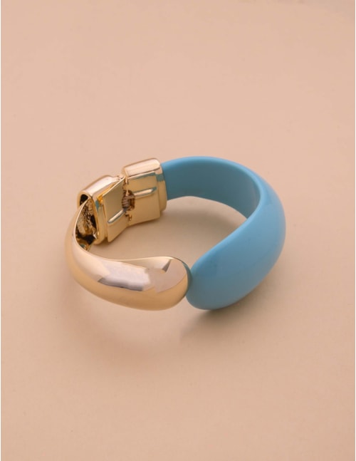 BRACELETE OURO RESINA BRANCO - BC29065VO01 COR:TURQUESA