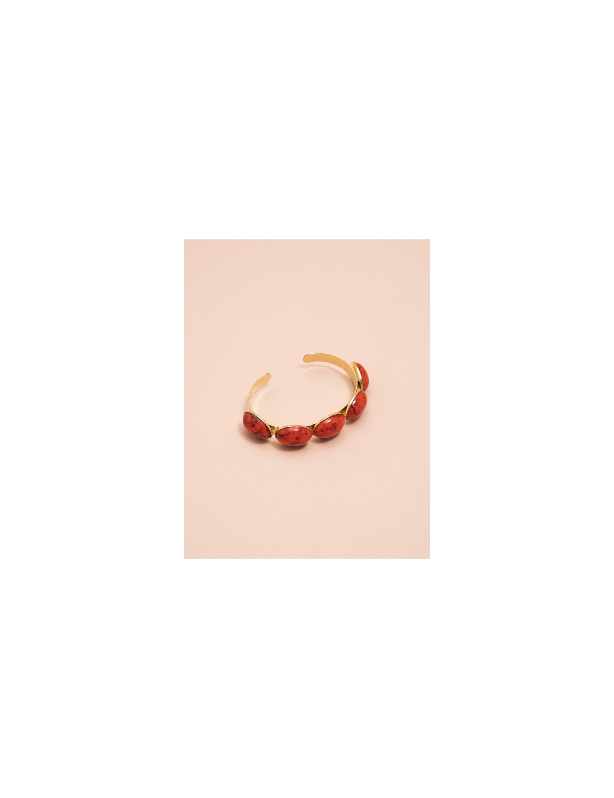 BRACELETE PEDRA HOWLITA VERMELHA - BC2978VO07