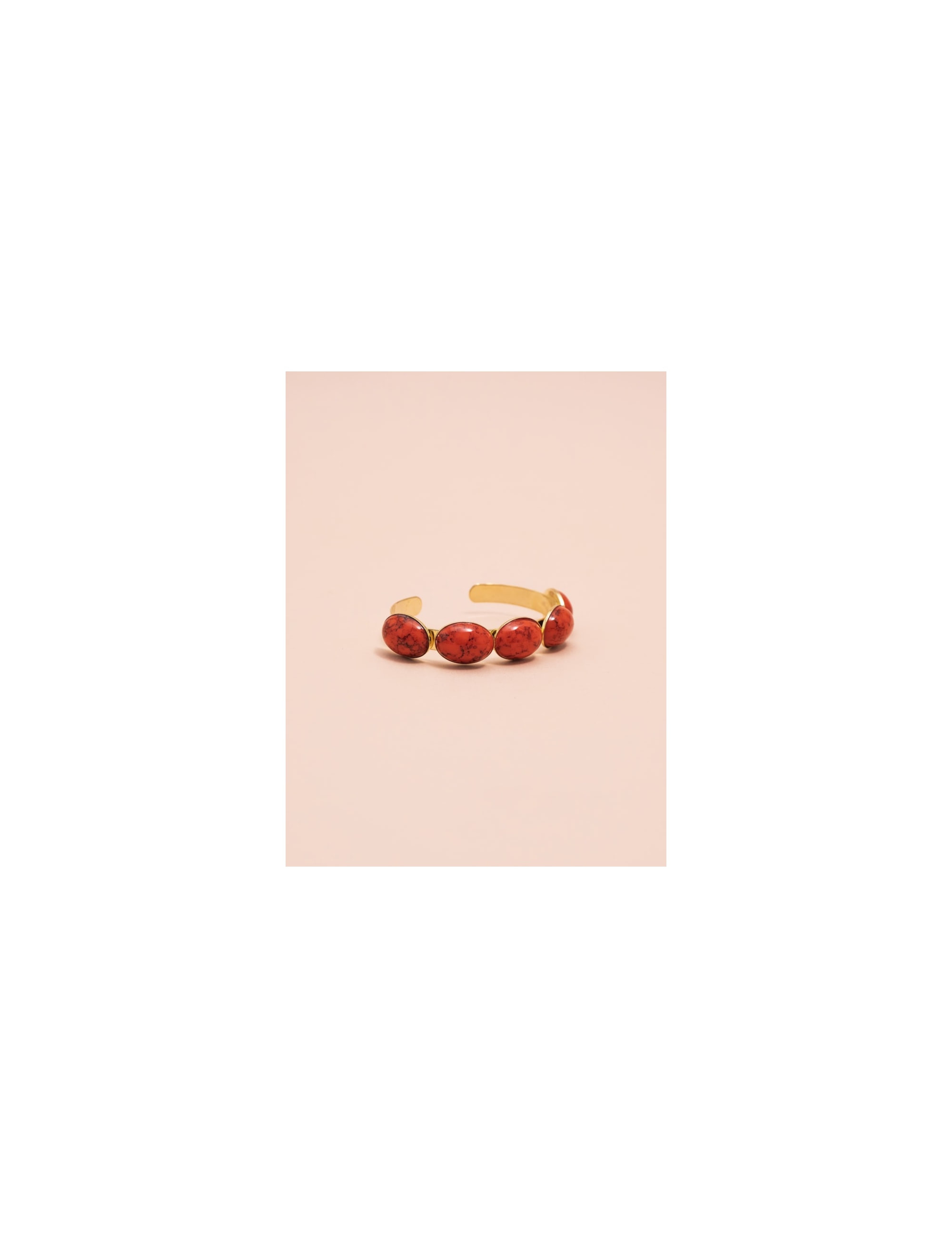 BRACELETE PEDRA HOWLITA VERMELHA - BC2978VO07