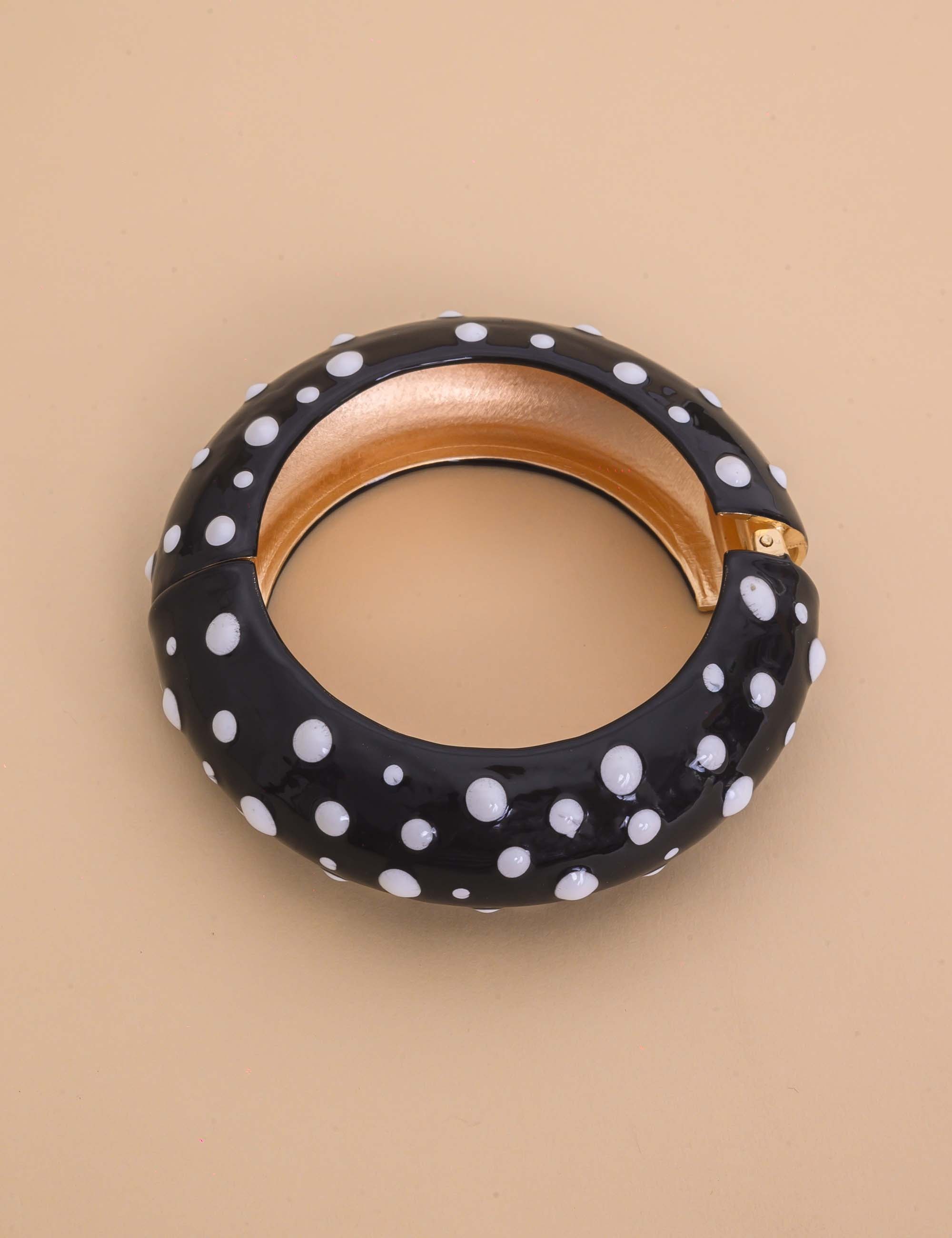 BRACELETE POÁ PRETO SLIM OURO - BC29075VO041