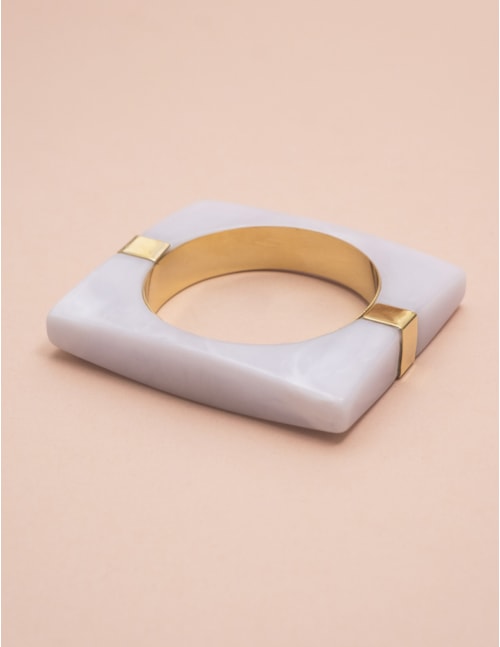 BRACELETE RESINA BRANCO PEROLIZADO - BC2969VO05