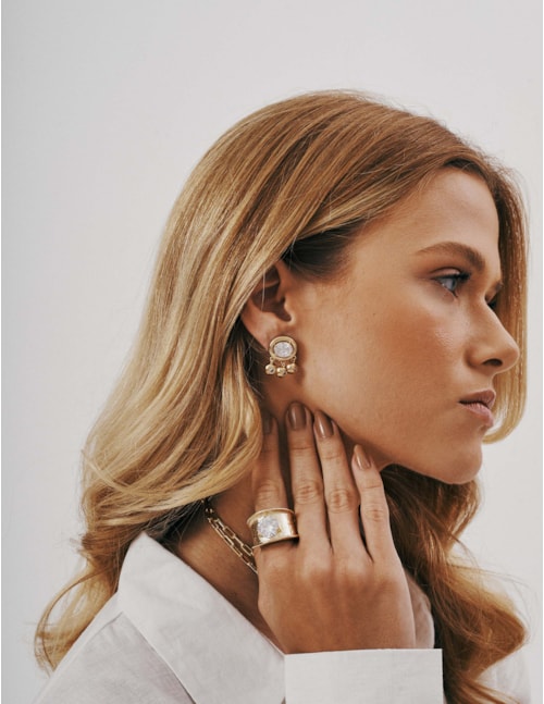 BRINCO CRISTAL OVAL OURO - BR29264VO01