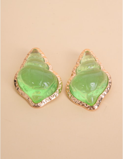 BRINCO DE CONCHA OURO RESINA VERDE - BR29286VO13