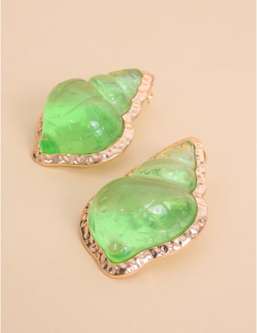 BRINCO DE CONCHA OURO RESINA VERDE - BR29286VO13