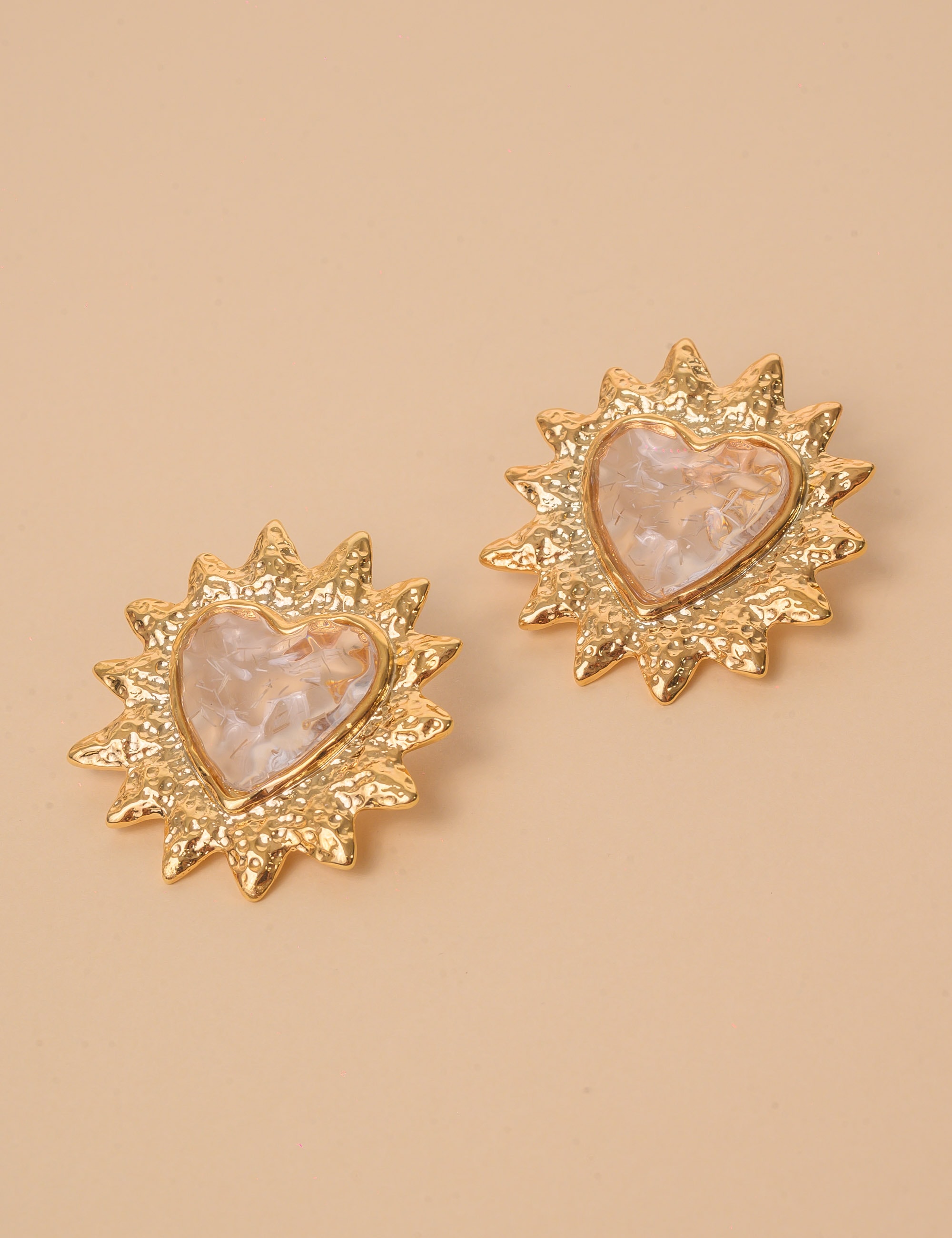 BRINCO OURO CORAÇÃO CRISTAL - BR29218VO21