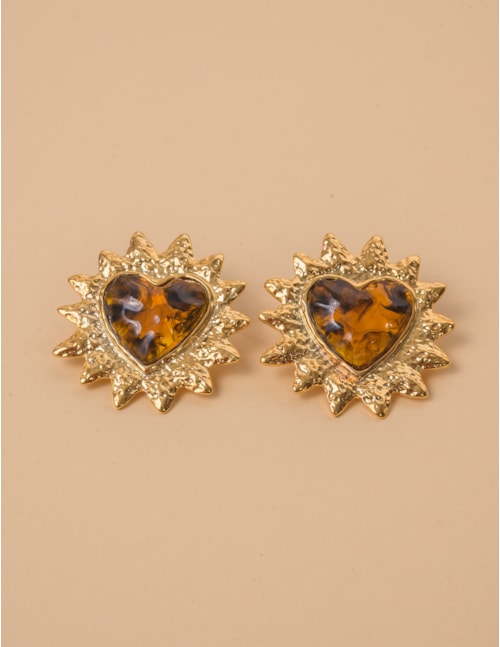 BRINCO OURO CORAÇÃO TARTARUGA - BR29218VO20