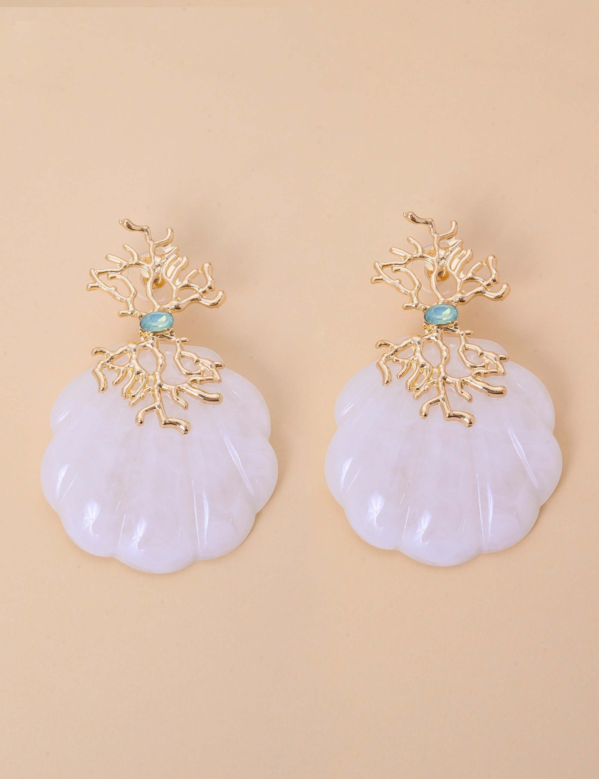 BRINCO OURO RESINA CONCHA MADRE PÉROLA - BR29237VO27