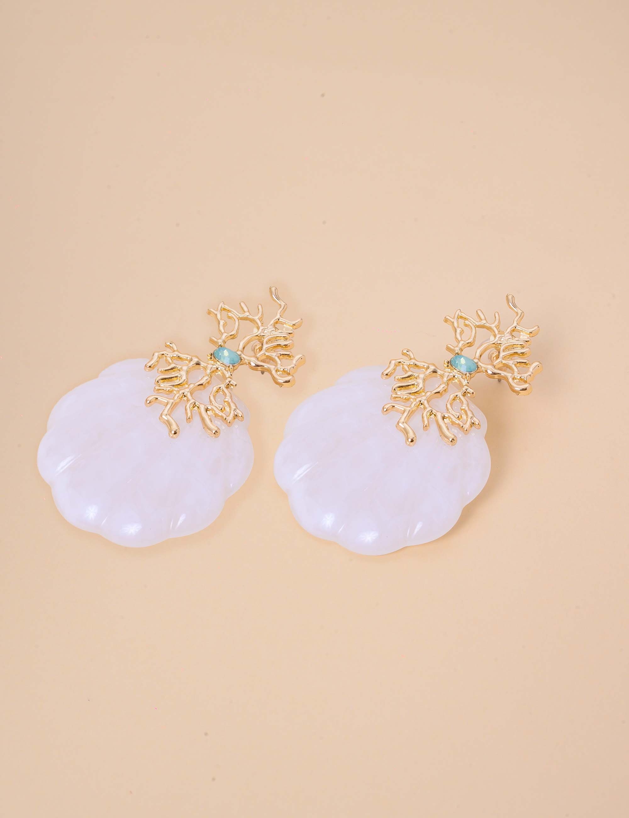 BRINCO OURO RESINA CONCHA MADRE PÉROLA - BR29237VO27