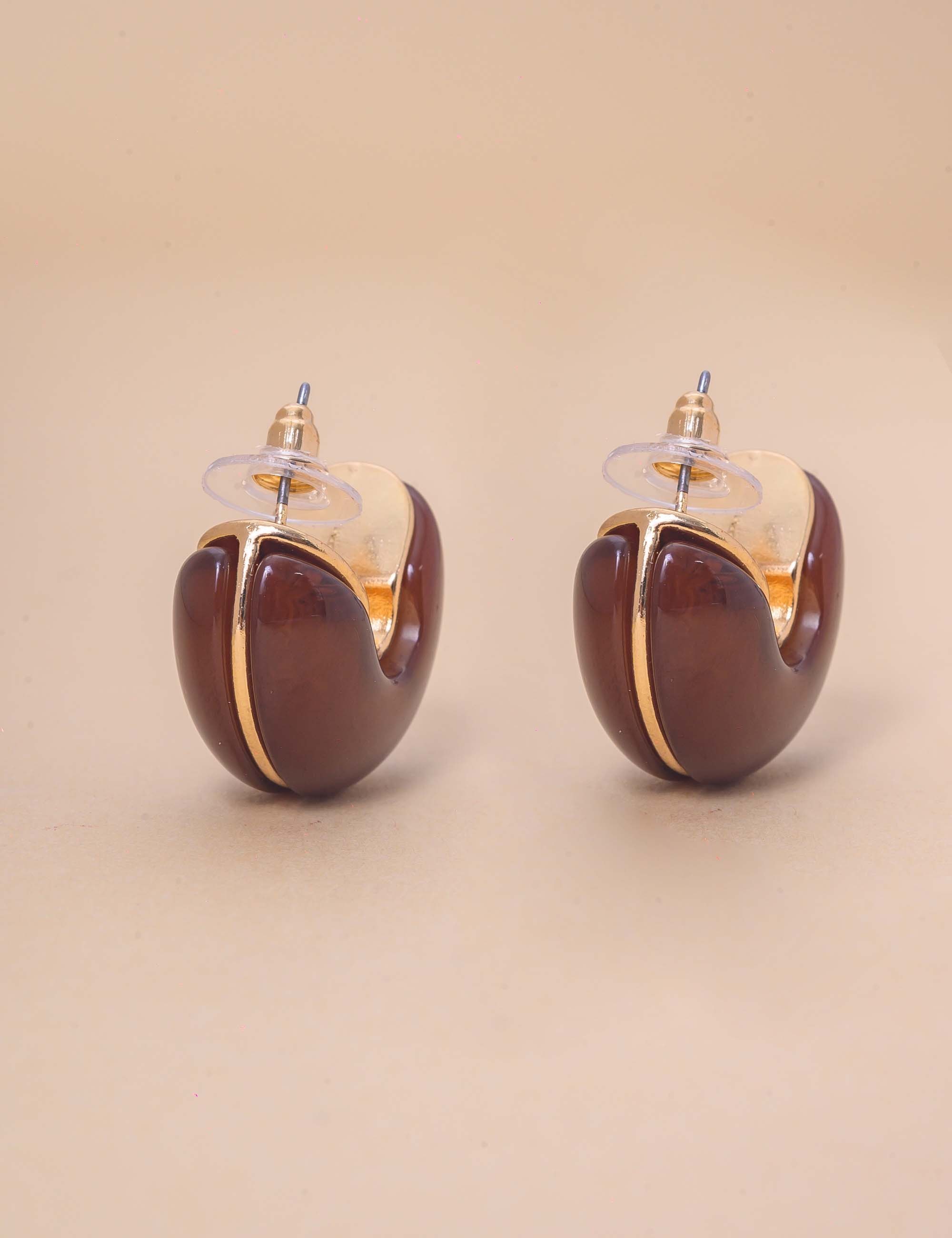 BRINCO OURO RESINA MARROM - BR29239VO24