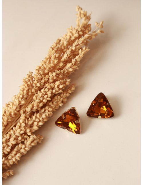 BRINCO TRIÂNGULO CRISTAL MARROM - BR2064VO03