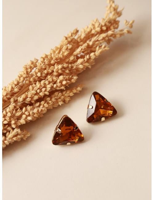 BRINCO TRIÂNGULO CRISTAL MARROM - BR2064VO03