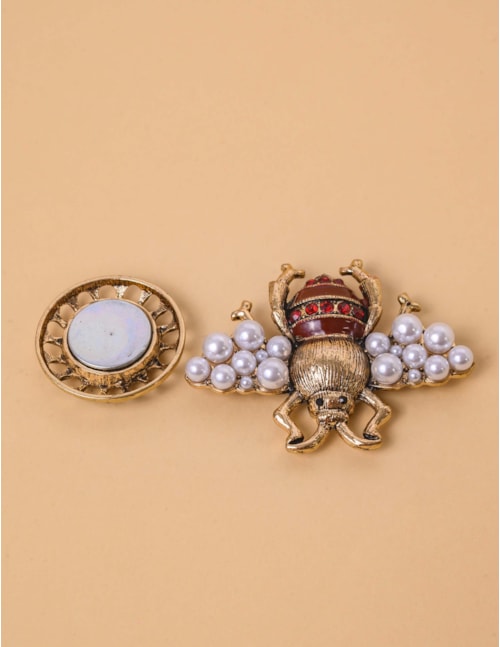 BROCHE BESOURO CRISTAIS VERMELHO - BRO001VO05