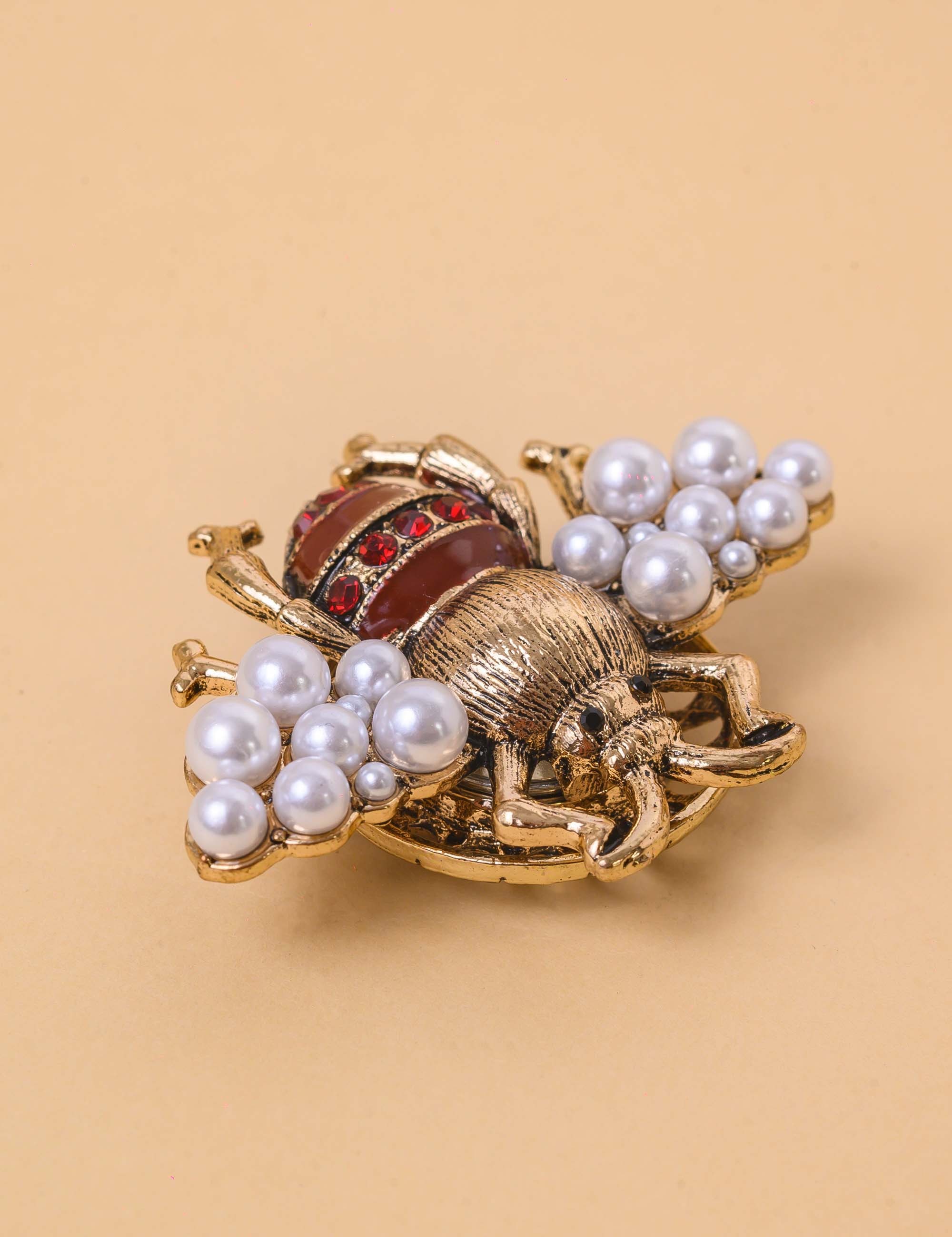 BROCHE BESOURO CRISTAIS VERMELHO - BRO001VO05