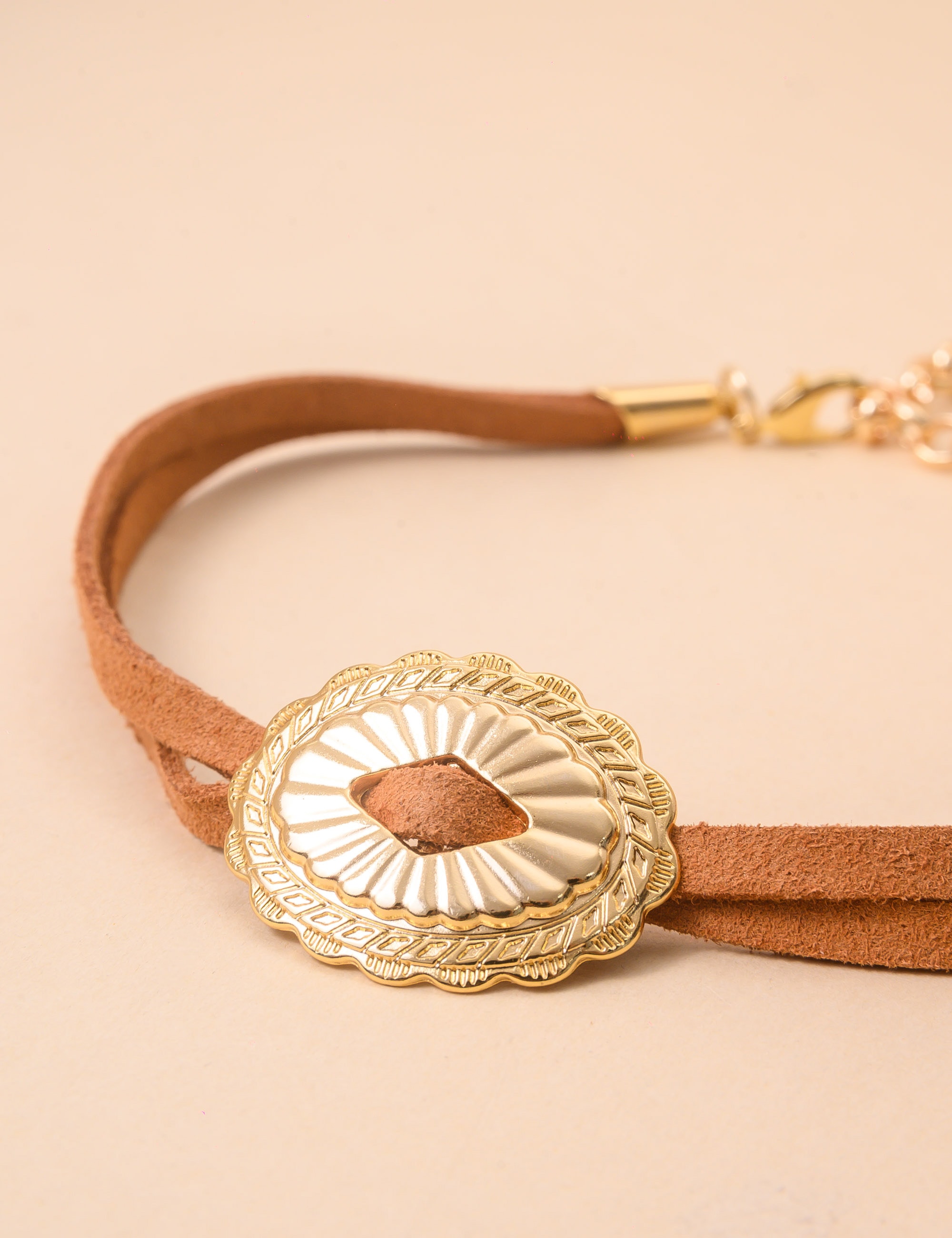 CHOKER FITA  MARROM CLARO - CO29218VO01