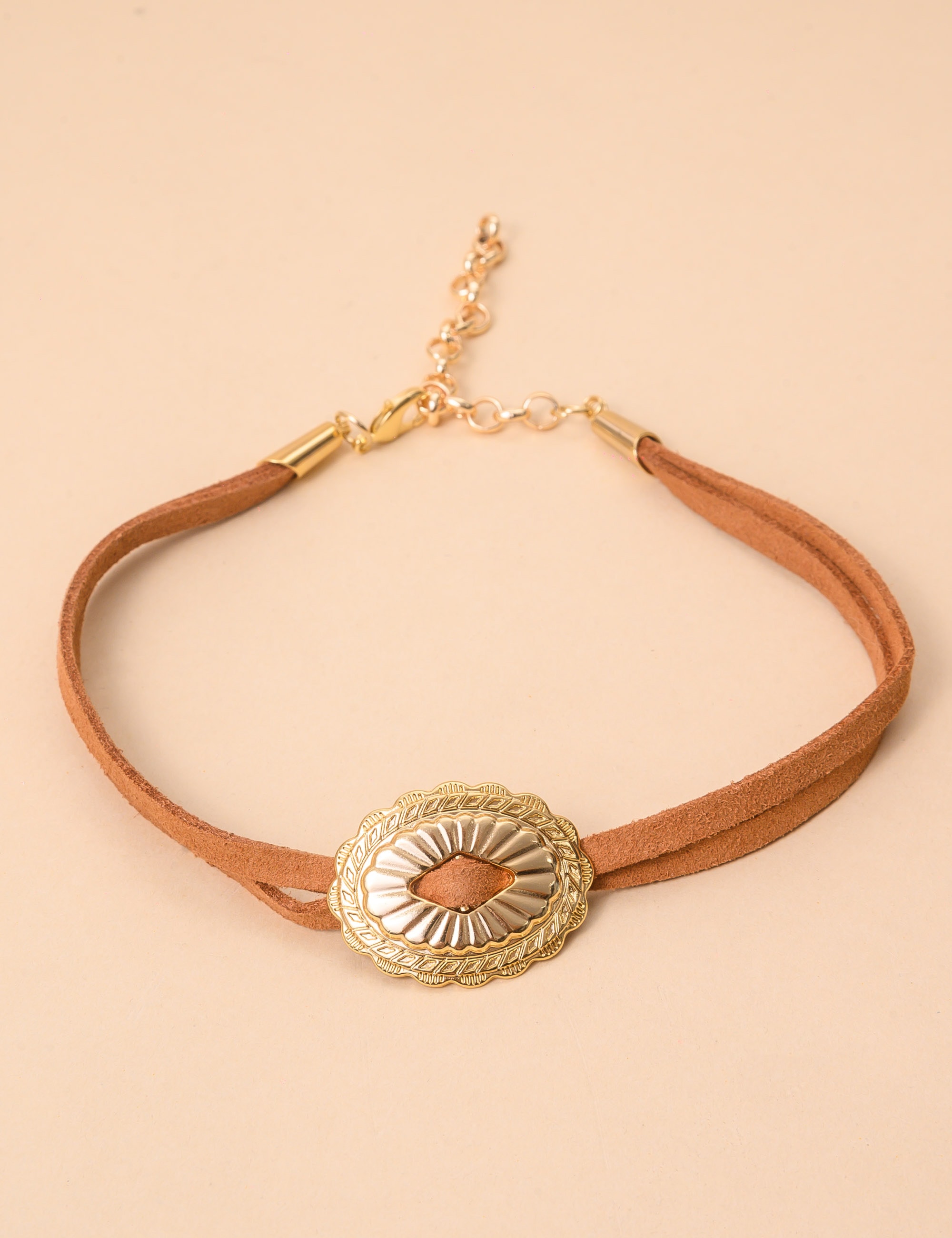 CHOKER FITA  MARROM CLARO - CO29218VO01