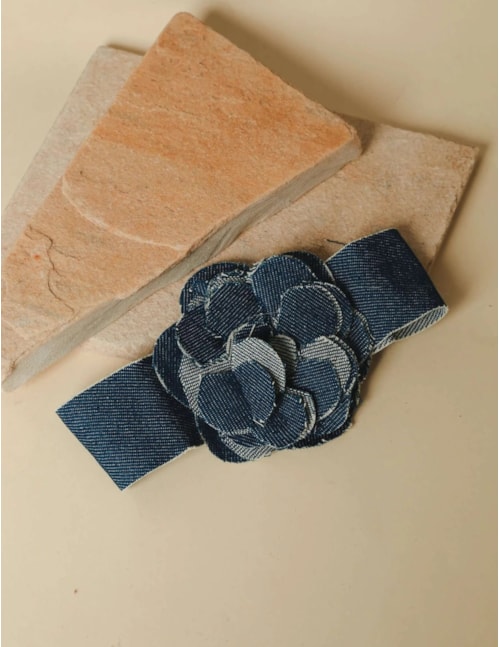 CHOKER FLOR AZUL CLARO - CO2185VO02