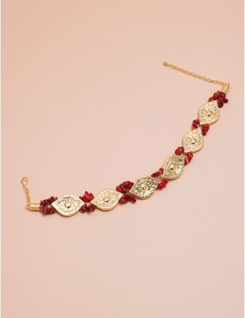 CHOKER OLHO PEDRA CORAL - CO2998VO01