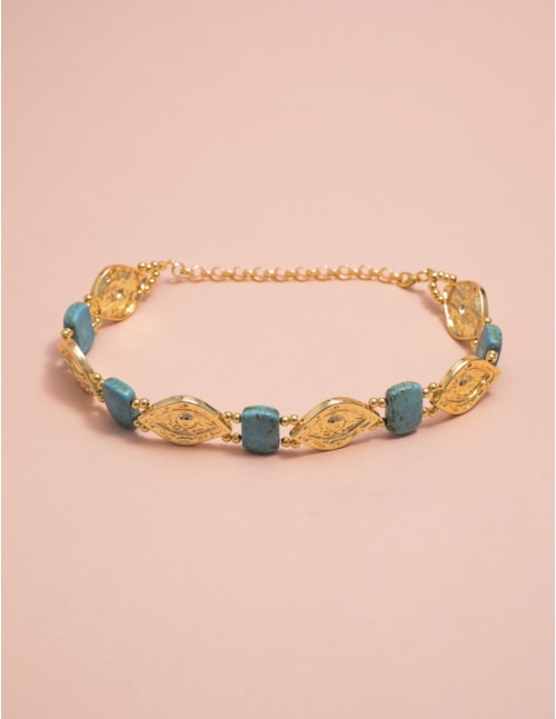 CHOKER OLHO PEDRA TURQUESA - CO29108VO01