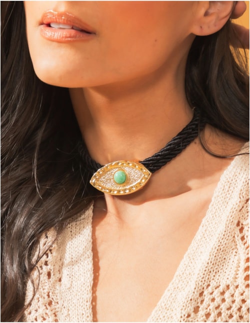 CHOKER PEDRA TURQUESA B2B - CO29026VO01