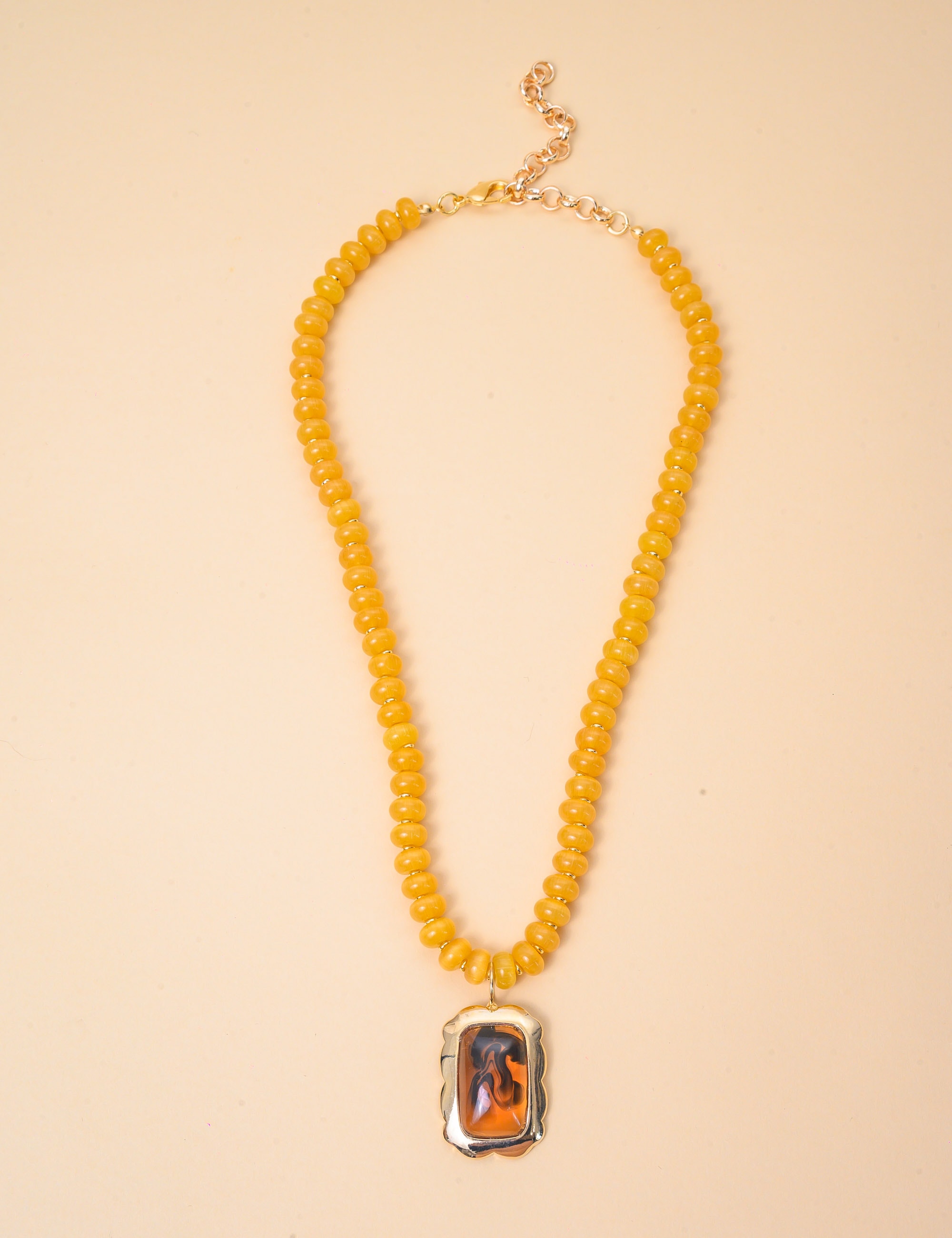 COLAR AMARELO PINGENTE RETAGULAR - CO29334