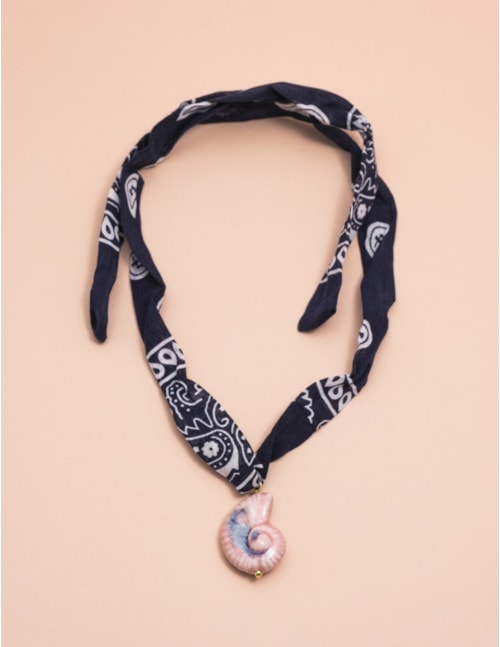 COLAR BANDANA CONCHA ROSA - CO3119VO05