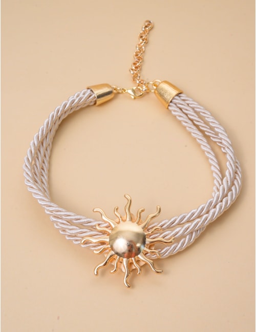 COLAR CHOKER OFF WHITE PINGENTE SOL - CO29113VO17