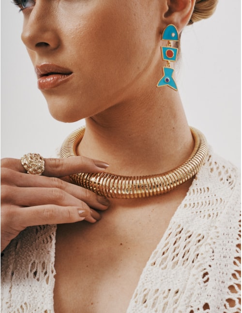 COLAR CHOKER OURO ESPIRAL - CO29302VO01