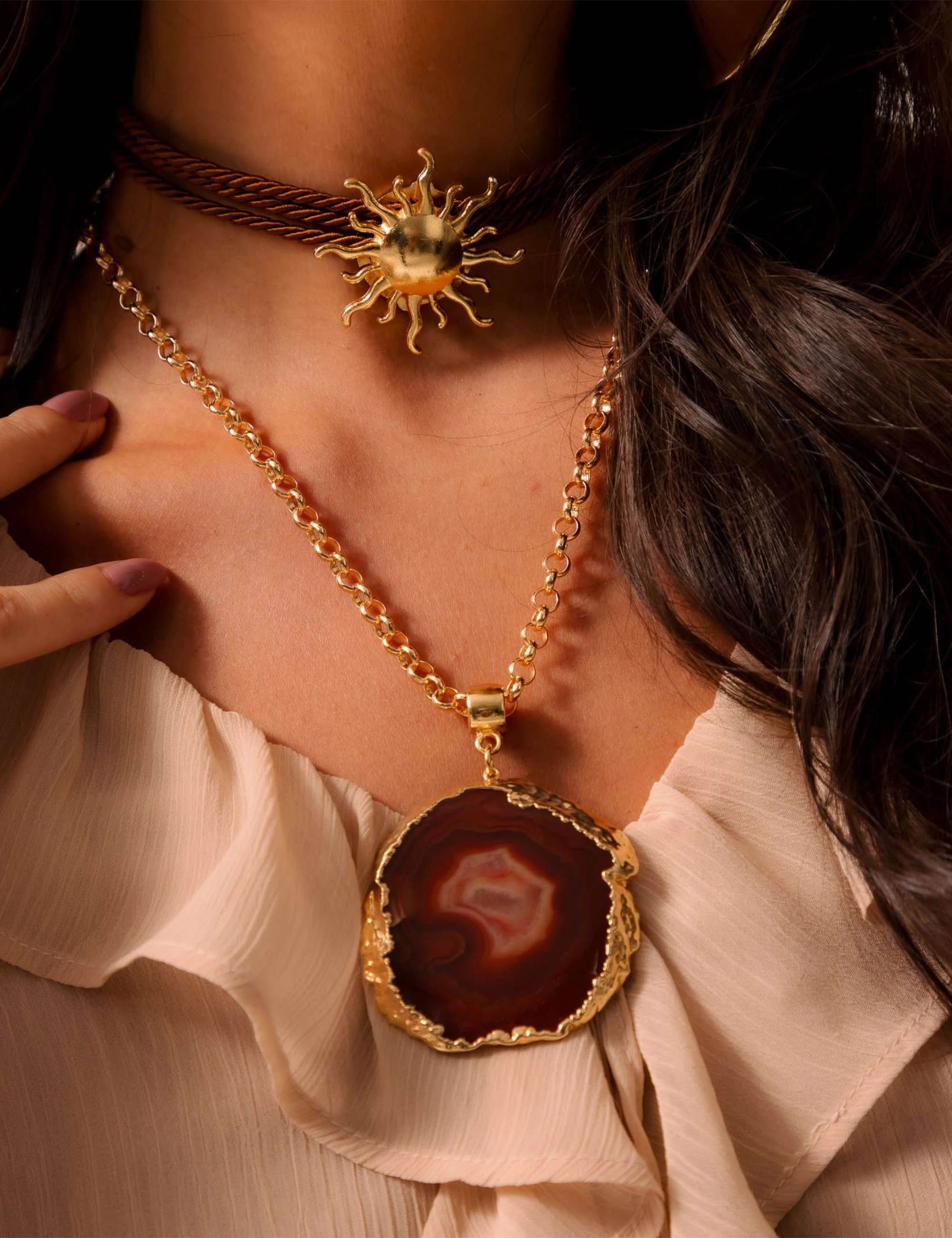 COLAR CHOKER PINGENTE SOL - CO29113VO01
