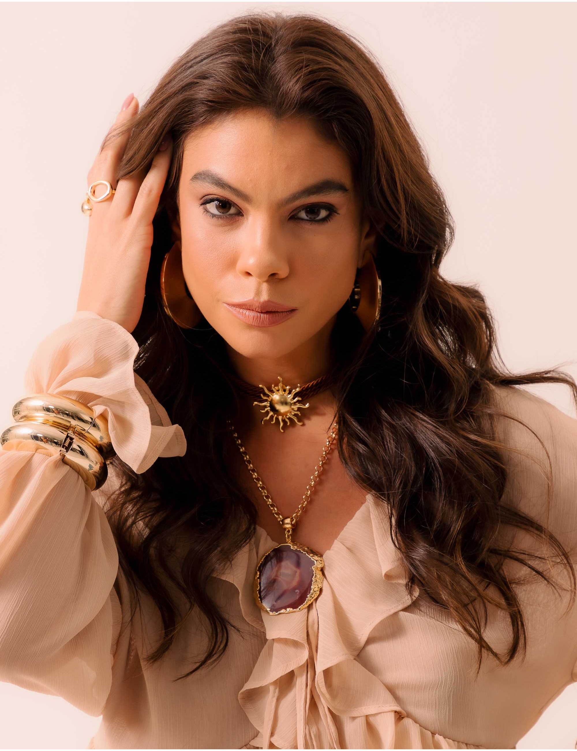 COLAR CHOKER PINGENTE SOL - CO29113VO01