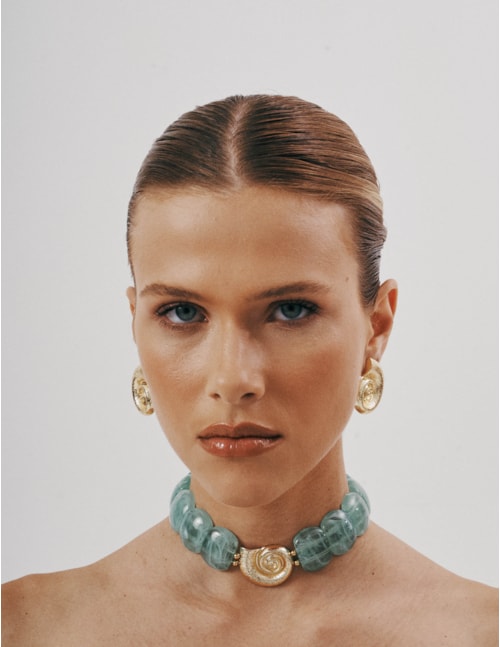 COLAR CHOKER RESINA VERDE - CO29329VO13