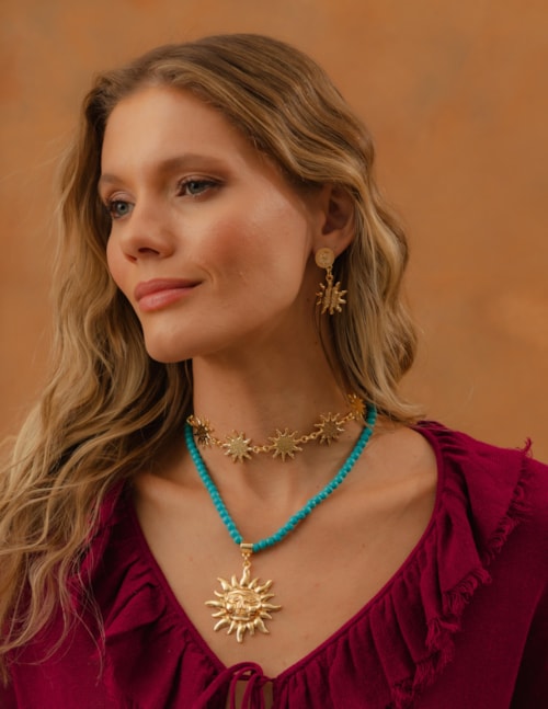 COLAR CHOKER SOL OURO - CO29146VO01